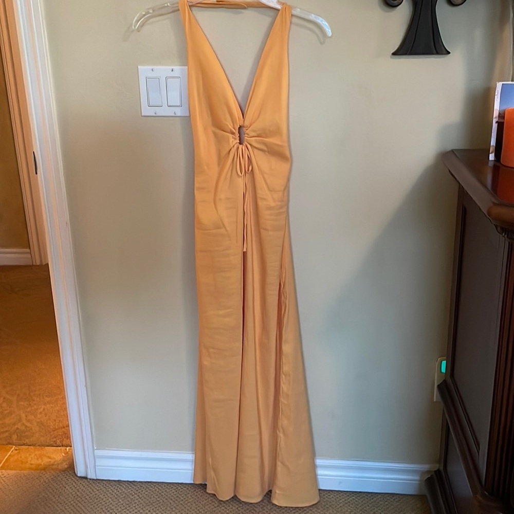 Zara maxi orange summer dress
